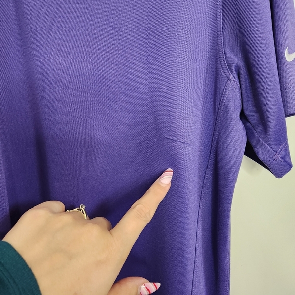 Nike Golf Dri-Fit Purple Wicking Short Sleeve Polo Shirt Lightweight Activewear - Picture 8 of 9